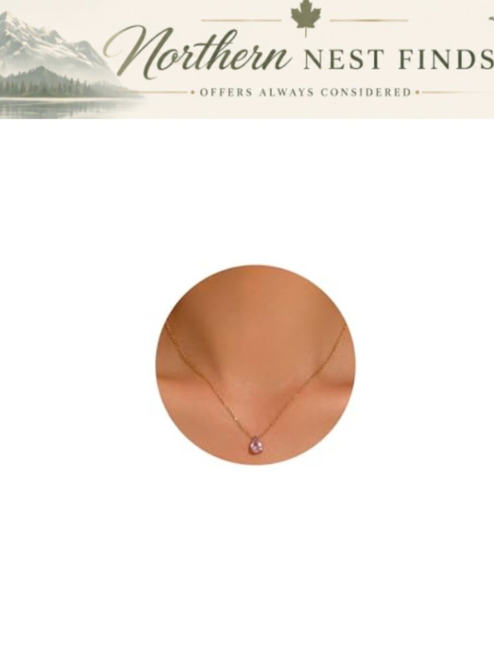 18K Gold Plated Teardrop CZ Birthstone Necklace Adjustable Chain Women